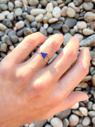 Triangle Lapis Lazuli Ring