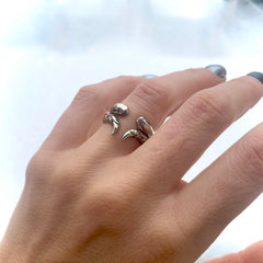 Two Headed Snake Tail Stacking Ring