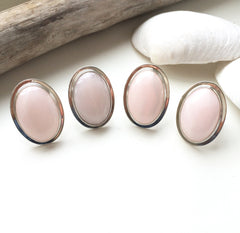 Large Rose Quartz and Sterling Silver Statement Ring