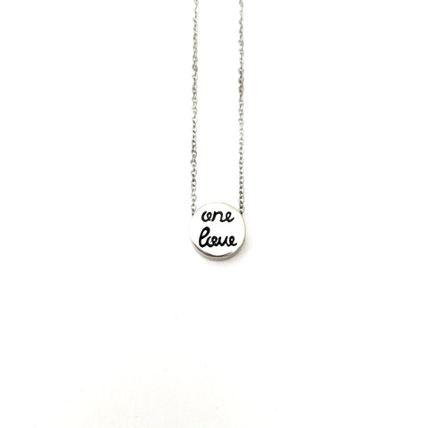 "One Love" Tiny Circle Necklace