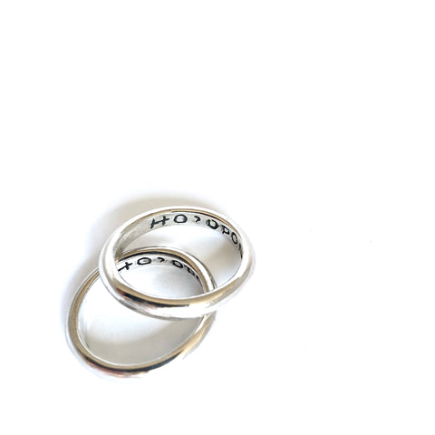 Sterling Silver "HO'OPONOPONO" Stacking Ring
