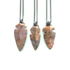 Copper Plated Arrowhead Pendant