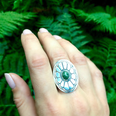 Sunflower Jade Sterling Silver Ring